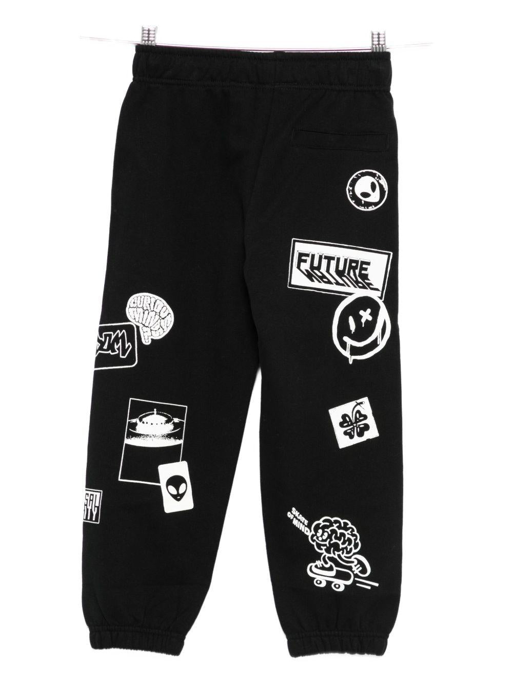 Pantaloni da tuta per bambino Molo nero con stampa Allen - Rubino Kids