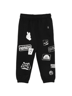 Molo Black Tracksuit Bottoms for Boys with Allen Print