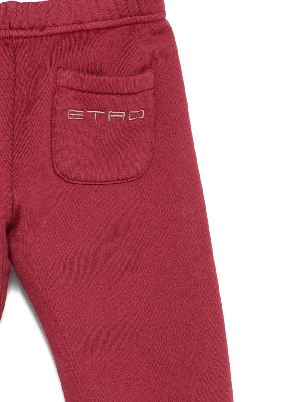 Pantaloni da tuta per neonato ETRO KIDS rossi con logo ricamato - Rubino Kids