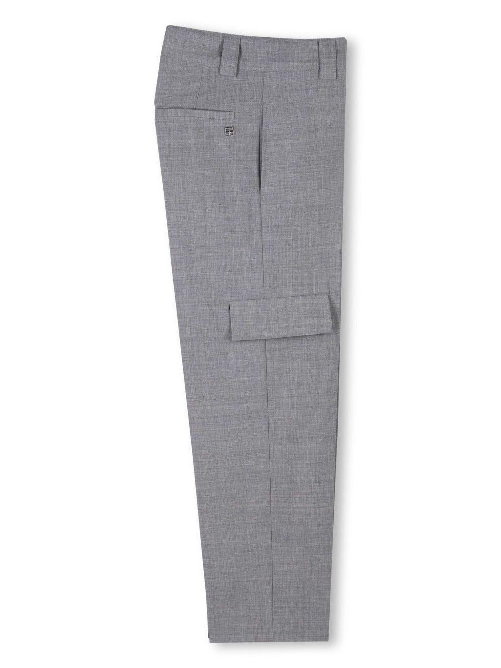 Pantaloni dritti per bambino Givenchy Kids grigio con piega stirata - Rubino Kids