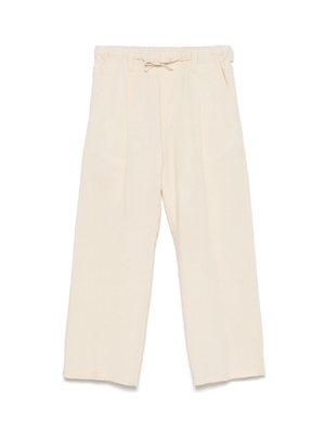 Paolo Pecora Kids beige straight-leg trousers with drawstring