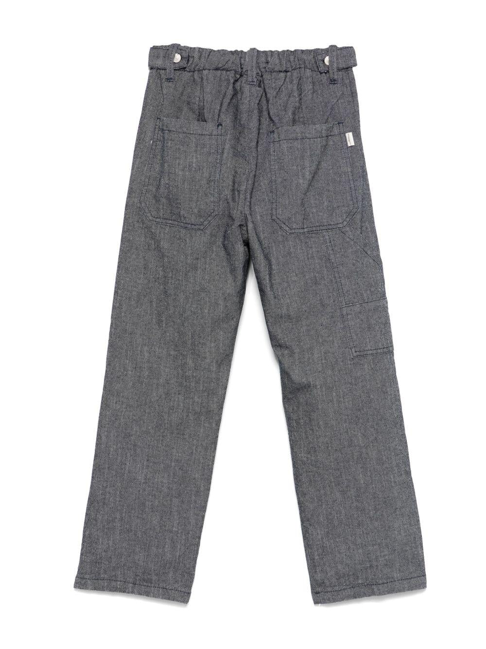Pantaloni dritti per bambino Paolo Pecora Kids grigio con coulisse - Rubino Kids