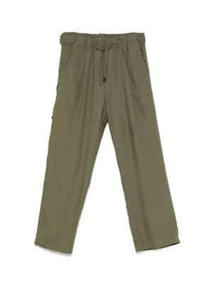 Paolo Pecora Kids green straight-leg trousers with drawstring