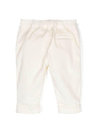Pantaloni dritti per neonato Fendi Kids beige con tasche a taglio - Rubino Kids