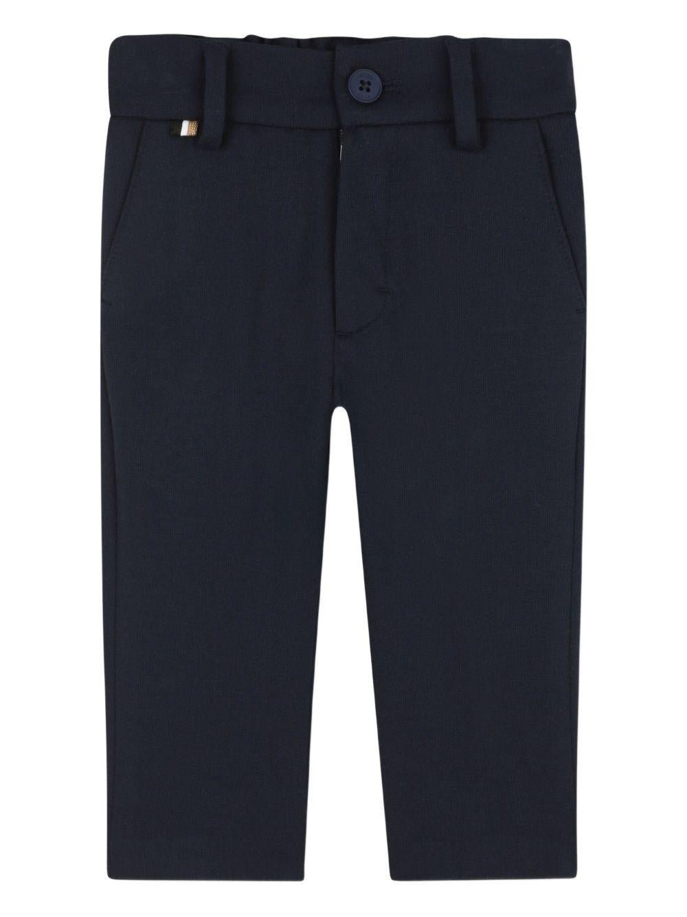 Pantaloni e giacca per neonato BOSS Kidswear blu con orlo a contrasto (2 pezzi) - Rubino Kids