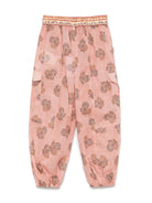 Pantaloni elasticizzati per bambina ZIMMERMANN Kids rosa con stampa floreale - Rubino Kids