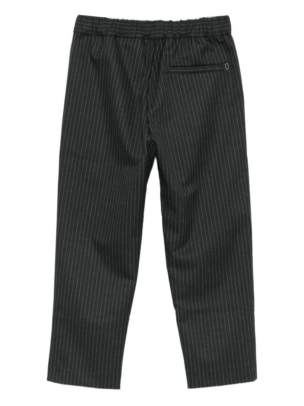 Pantaloni gessati per bambino Dondup Kids grigi con coulisse - Rubino Kids