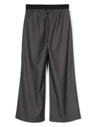 Pantaloni grigi per bambina gessati lamé MSGM Kids - Rubino Kids