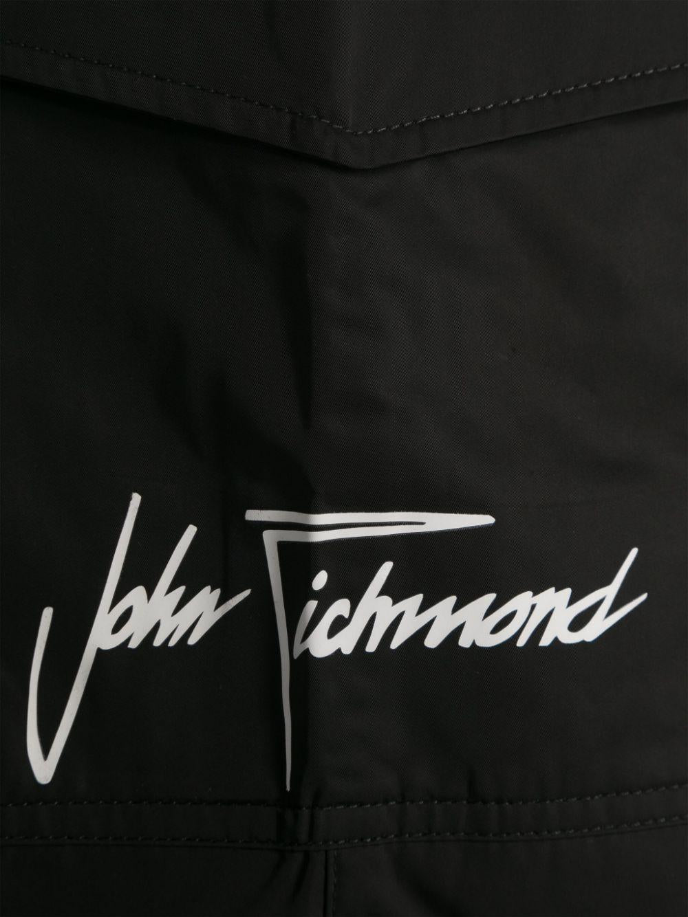 Pantaloni neri per bambina con stampa logo John Richmond Junior - Rubino Kids