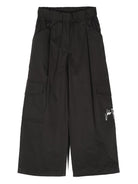 Pantaloni neri per bambina con stampa logo John Richmond Junior - Rubino Kids