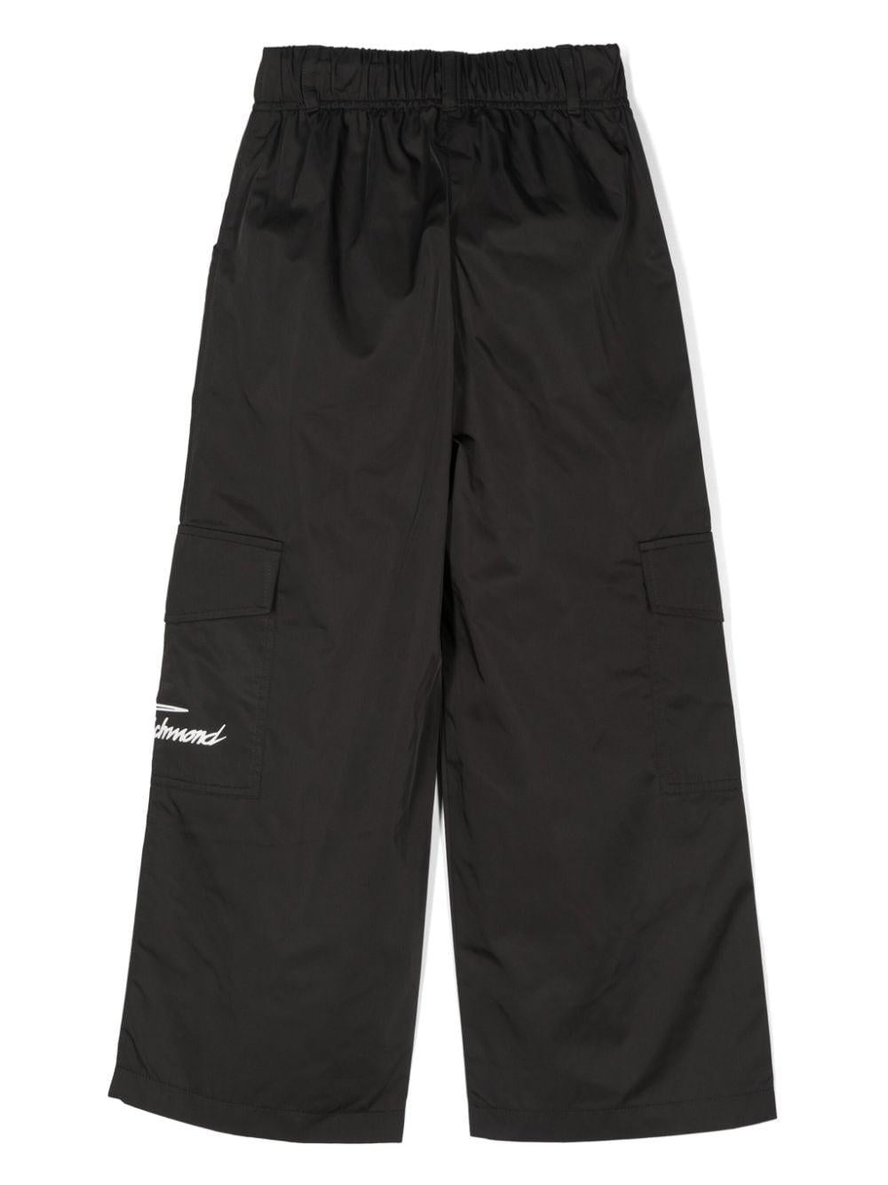 Pantaloni neri per bambina con stampa logo John Richmond Junior - Rubino Kids