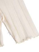 Pantaloni Noella per bambina Molo beige con ruches - Rubino Kids