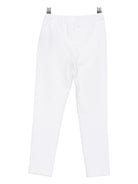 Pantaloni per bambina Balmain Kids bianchi con bottoni in oro - Rubino Kids