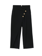 Pantaloni per bambina Balmain Kids neri con bottoni - Rubino Kids