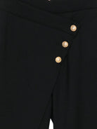 Pantaloni per bambina Balmain Kids neri con bottoni - Rubino Kids