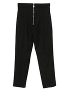 Pantaloni per bambina Balmain Kids neri con cerniera - Rubino Kids