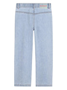 Pantaloni per bambina Billieblush azzurro con tacshe decorate - Rubino Kids