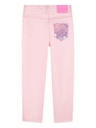 Pantaloni per bambina Billieblush rosa con tasche in paillettes - Rubino Kids