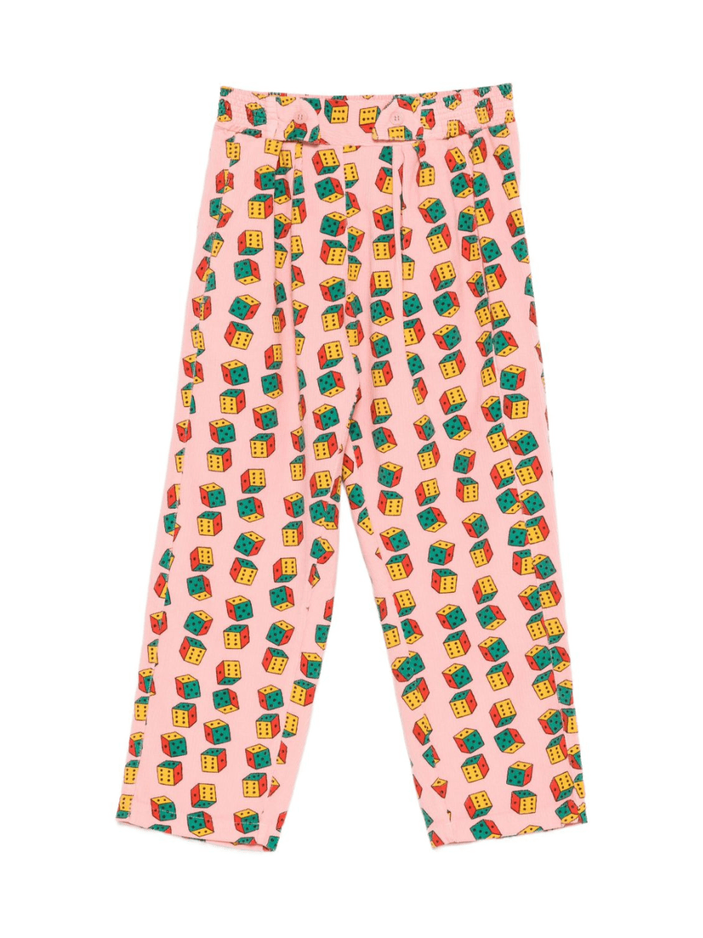 Pantaloni per bambina Bobo Choses rosa con stampa a dadi - Rubino Kids