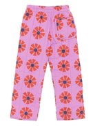 Pantaloni per bambina Bobo Choses rosa con stampa a fiori - Rubino Kids