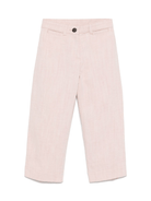 Pantaloni per bambina Bonpoint Gersande rosa con due tasche posteriori applicate - Rubino Kids