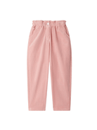 Pantaloni per bambina Bonpoint rosa con motivo a coste - Rubino Kids