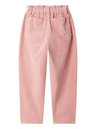 Pantaloni per bambina Bonpoint rosa con motivo a coste - Rubino Kids