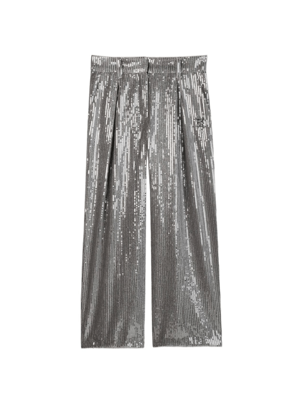 Pantaloni per bambina Dkny Kids argentati con design paillettes all - over - Rubino Kids