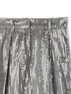 Pantaloni per bambina Dkny Kids argentati con design paillettes all - over - Rubino Kids