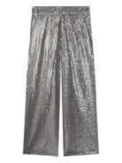 Pantaloni per bambina Dkny Kids argentati con design paillettes all - over - Rubino Kids