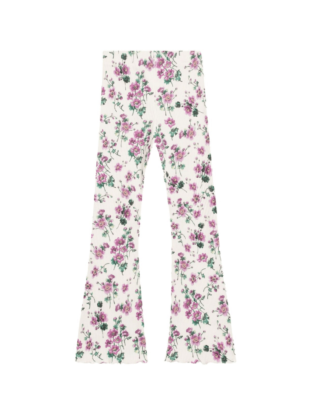Pantaloni per bambina Dolce & Gabbana Kids bianco a fiori - Rubino Kids