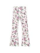 Pantaloni per bambina Dolce & Gabbana Kids bianco a fiori - Rubino Kids