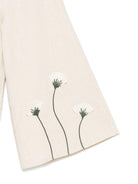Pantaloni per bambina Donsje beige con applicazione a fiori - Rubino Kids