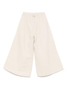 Pantaloni per bambina Donsje beige con applicazione a fiori - Rubino Kids