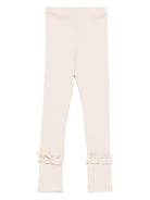 Pantaloni per bambina DONSJE beige con ruches - Rubino Kids