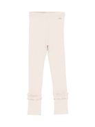 Pantaloni per bambina DONSJE beige con ruches - Rubino Kids