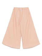 Pantaloni per bambina Donsje Fifis rosa con applicazione a fiori - Rubino Kids