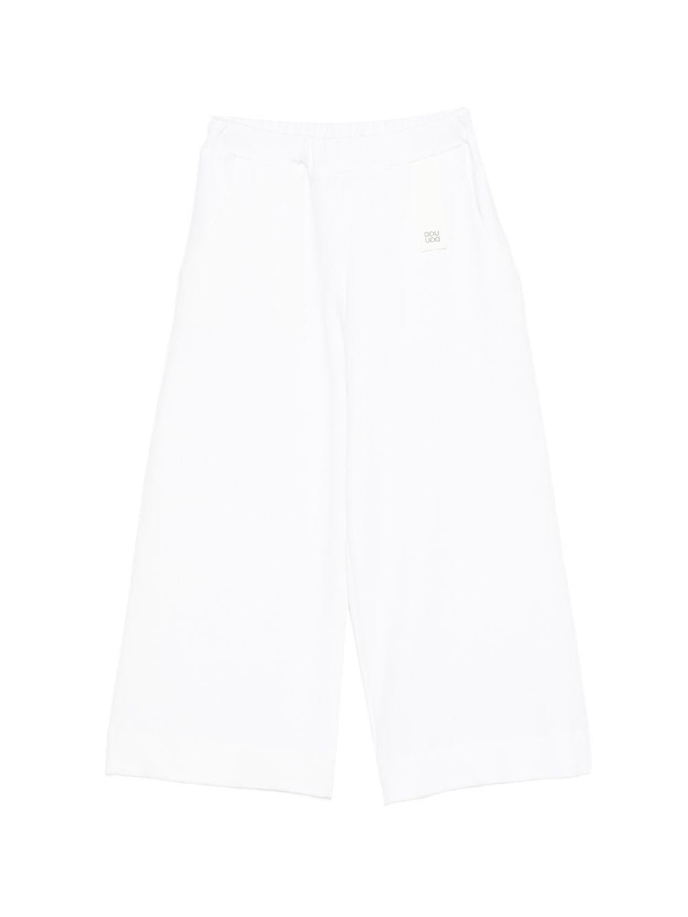 Pantaloni per bambina Douuod Kids bianchi con gamba larga - Rubino Kids