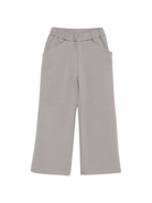 Pantaloni per bambina Douuod Kids grigi con logo goffrato - Rubino Kids