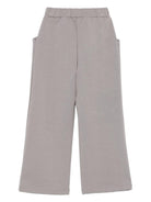 Pantaloni per bambina Douuod Kids grigi con logo goffrato - Rubino Kids