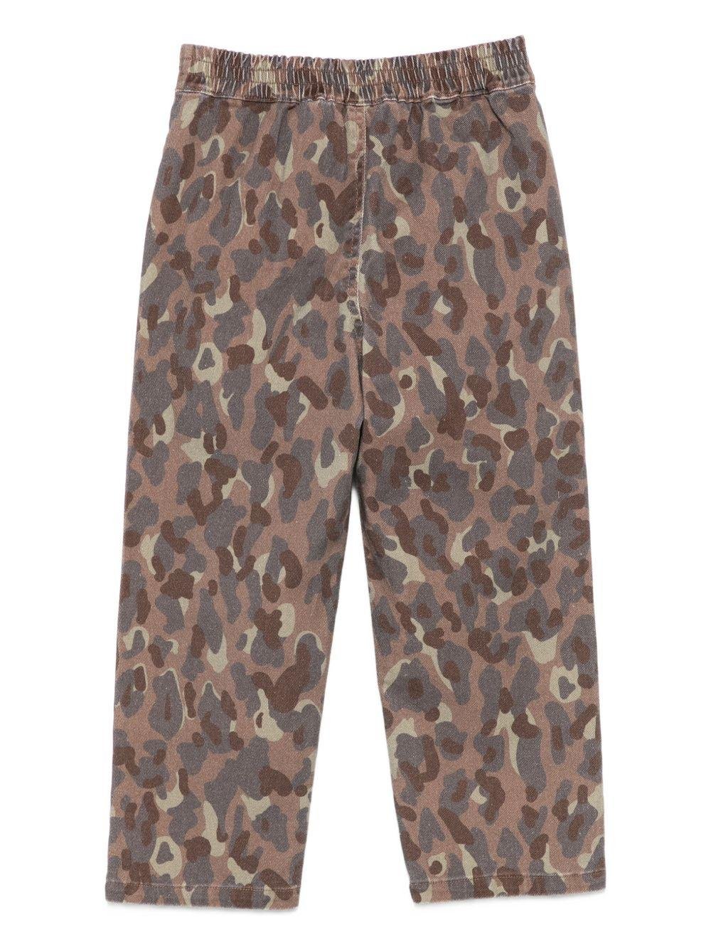 Pantaloni per bambina Douuod Kids marroni con stampa mimetica - Rubino Kids