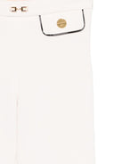 Pantaloni per bambina Elisabetta Franchi La Mia Bambina bianchi con profili a contrasto - Rubino Kids