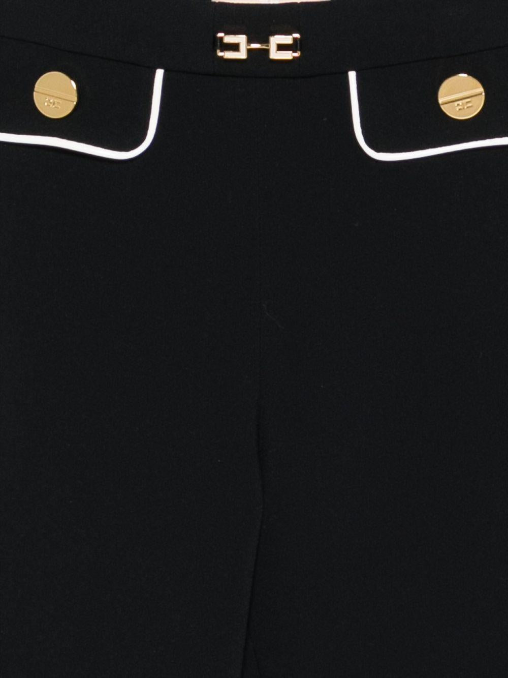 Pantaloni per bambina Elisabetta Franchi La Mia Bambina neri con decorazione color oro - Rubino Kids