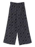 Pantaloni per bambina Elisabetta Franchi La Mia Bambina nero con motivo geometrico - Rubino Kids