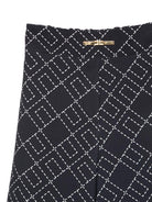 Pantaloni per bambina Elisabetta Franchi La Mia Bambina nero con motivo geometrico - Rubino Kids