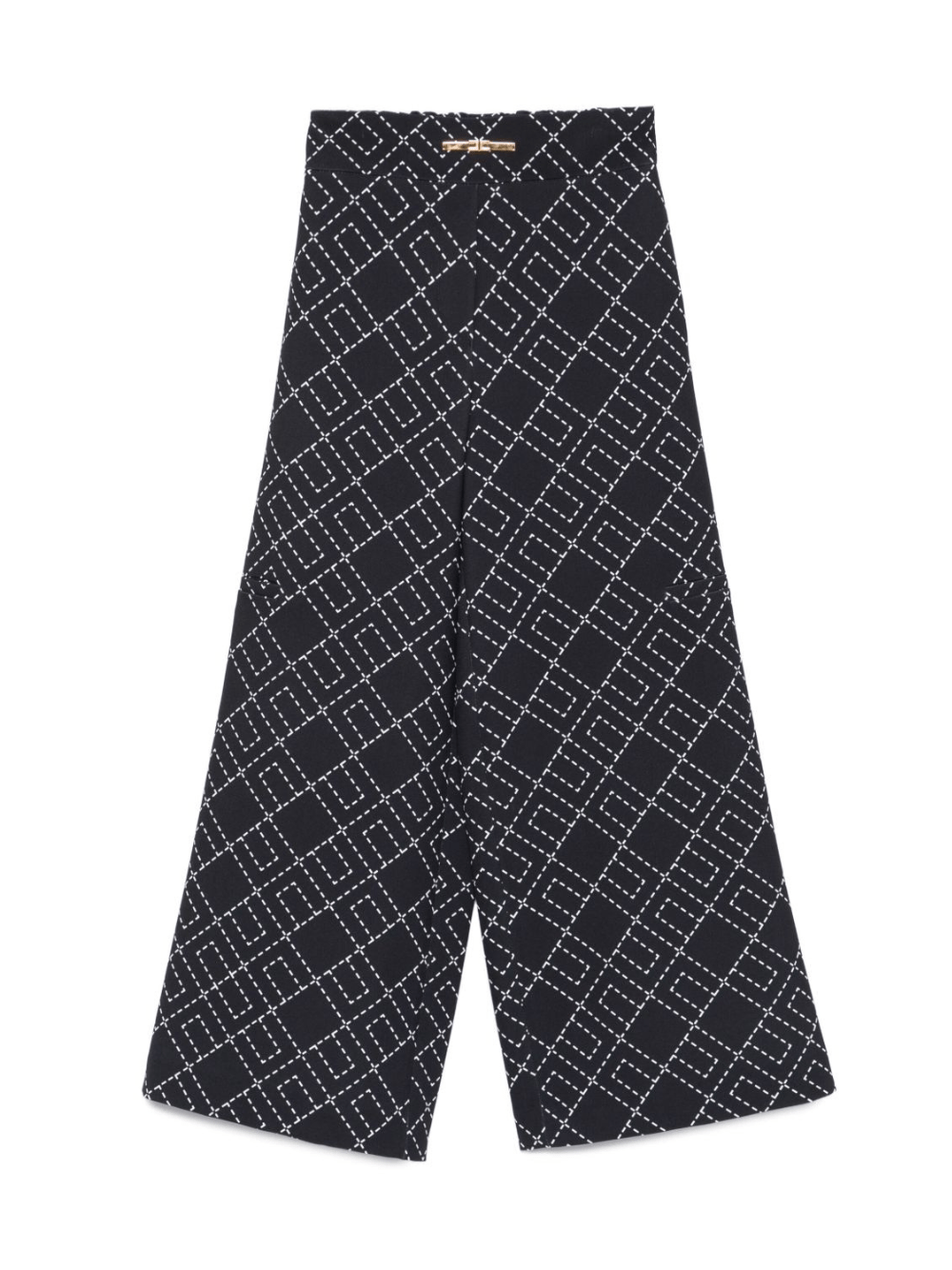Pantaloni per bambina Elisabetta Franchi La Mia Bambina nero con motivo geometrico - Rubino Kids