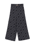 Pantaloni per bambina Elisabetta Franchi La Mia Bambina nero con motivo geometrico - Rubino Kids