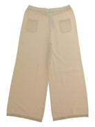 Pantaloni per bambina Emporio Armani Kids beige con due tasche posteriori - Rubino Kids