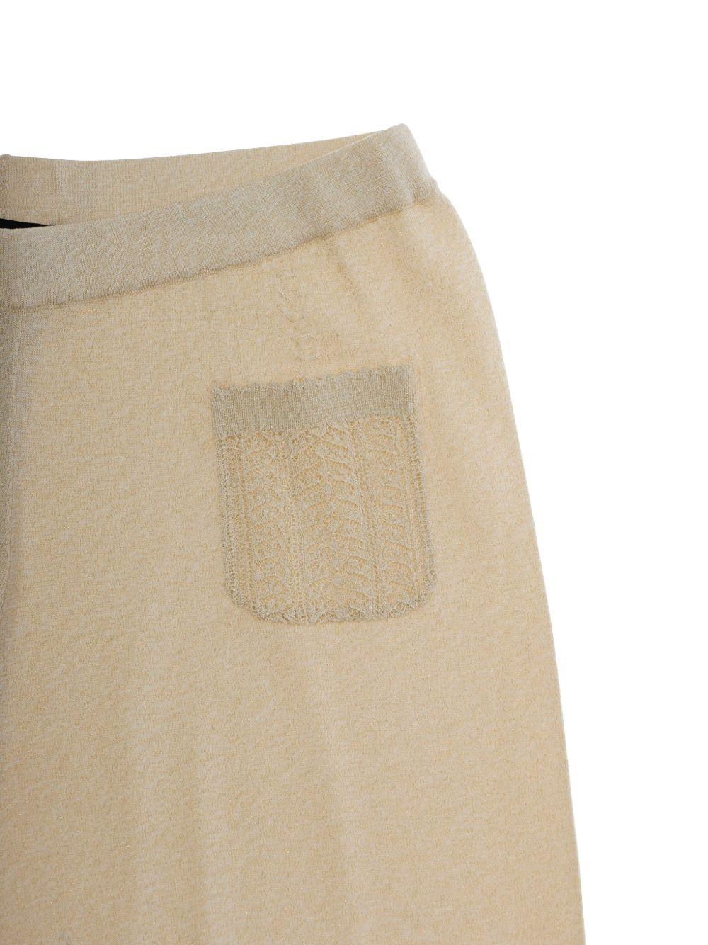 Pantaloni per bambina Emporio Armani Kids beige con due tasche posteriori - Rubino Kids