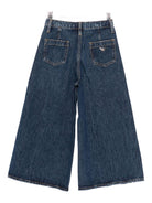 Pantaloni per bambina Emporio Armani Kids denim a gamba ampia - Rubino Kids